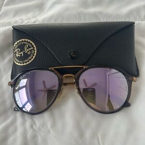 Ray-Ban Sunglasses with Purple Lenses and Black Case